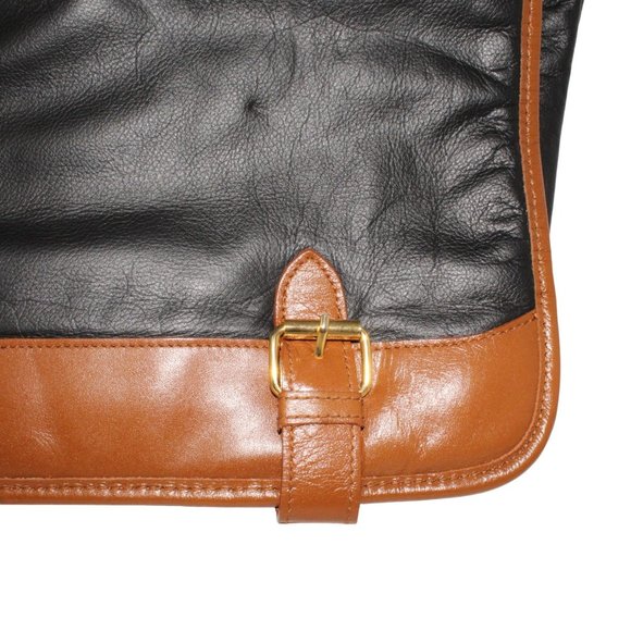 Faux Leather Laptop Business Messenger Bag Black Brown Adjustable Strap Travel - Picture 6 of 9